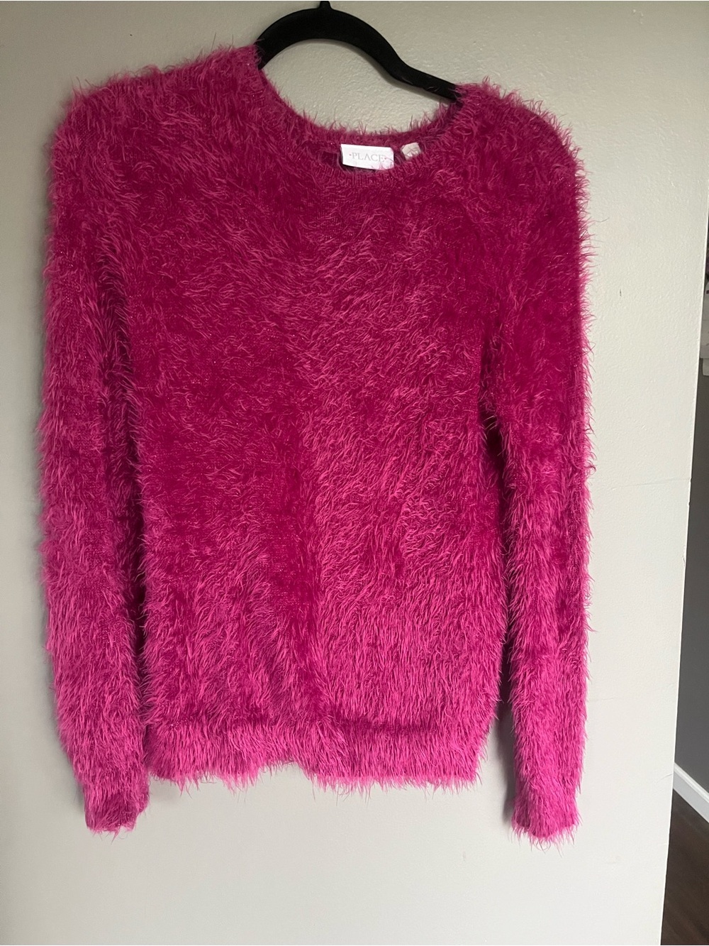The Children's Place Hot Pink Fuzzy Crewneck Sweater